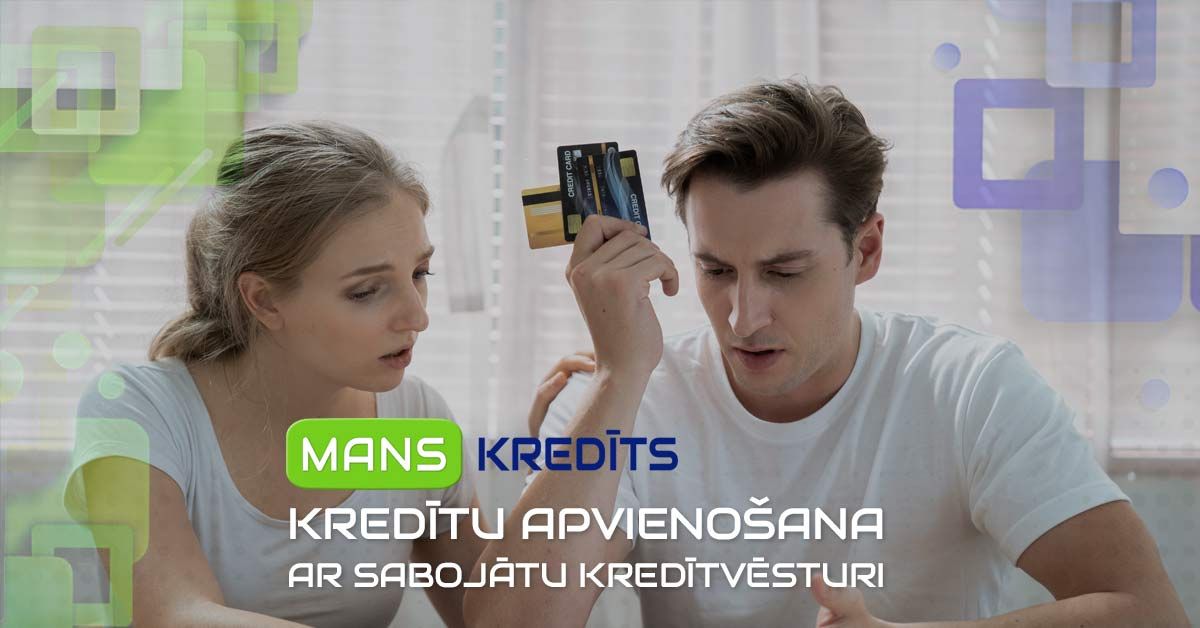 bilde kredītu apvienošana ar sabojātu kredītvēsturi